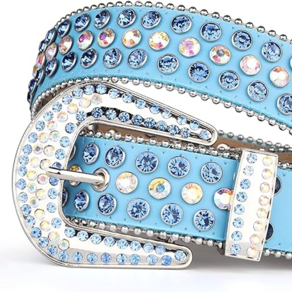 BOGO Un Fader Faux Leather Embellished Rhinestone Crystal Bling Western Belt XL